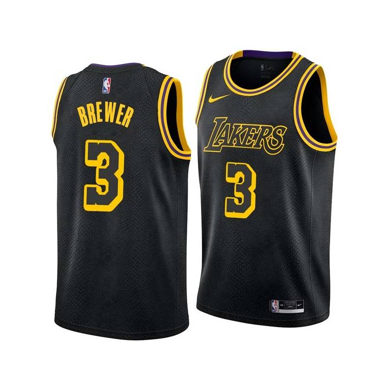 2017-18City Corey Brewer Twill Basketball Jersey -Lakers #3 Brewer Twill Jerseys, FREE SHIPPING