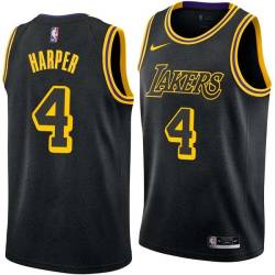 2017-18City Ron Harper Twill Basketball Jersey -Lakers #4 Harper Twill Jerseys, FREE SHIPPING