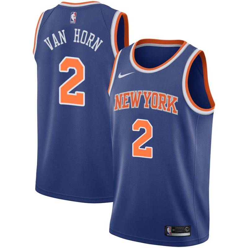 Blue Keith Van Horn Twill Basketball Jersey -Knicks #2 Van Horn Twill Jerseys, FREE SHIPPING