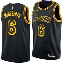 2017-18City Josh McRoberts Twill Basketball Jersey -Lakers #6 McRoberts Twill Jerseys, FREE SHIPPING