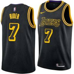 2017-18City Isaiah Rider Twill Basketball Jersey -Lakers #7 Rider Twill Jerseys, FREE SHIPPING