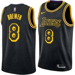 2017-18City Jim Brewer Twill Basketball Jersey -Lakers #8 Brewer Twill Jerseys, FREE SHIPPING