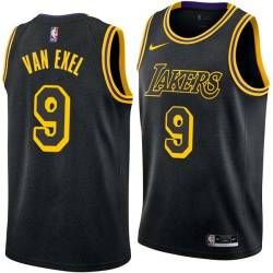 2017-18City Nick Van Exel Twill Basketball Jersey -Lakers #9 Van Exel Twill Jerseys, FREE SHIPPING