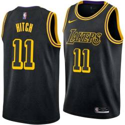 2017-18City Lew Hitch Twill Basketball Jersey -Lakers #11 Hitch Twill Jerseys, FREE SHIPPING