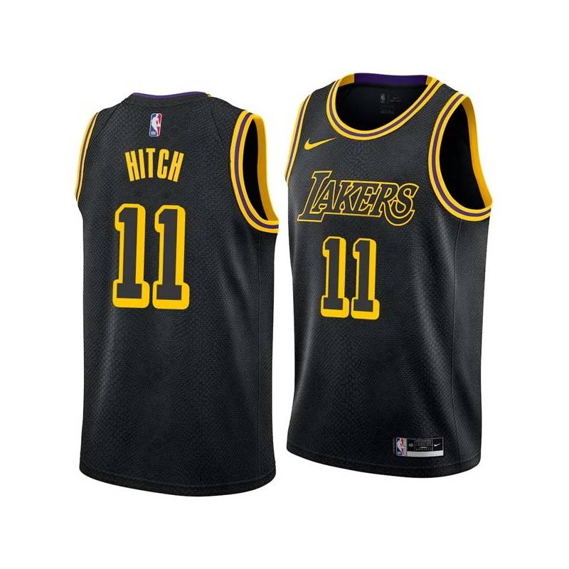 2017-18City Lew Hitch Twill Basketball Jersey -Lakers #11 Hitch Twill Jerseys, FREE SHIPPING