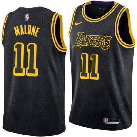 2017-18City Karl Malone Twill Basketball Jersey -Lakers #11 Malone Twill Jerseys, FREE SHIPPING
