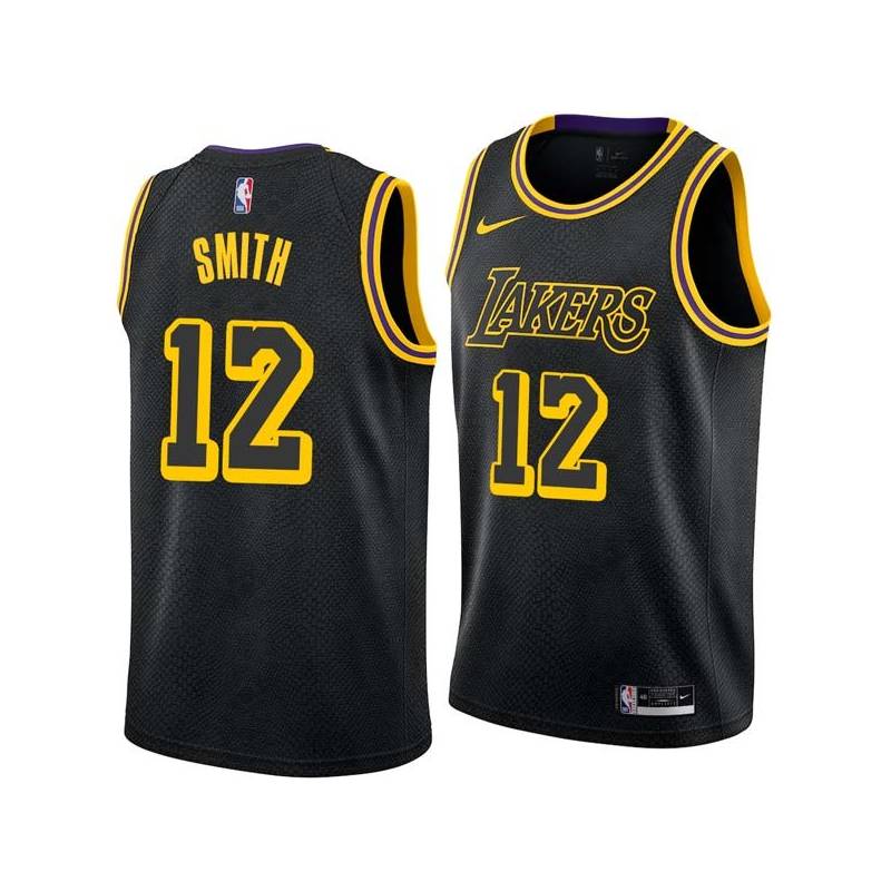 2017-18City Don Smith Twill Basketball Jersey -Lakers #12 Smith Twill Jerseys, FREE SHIPPING