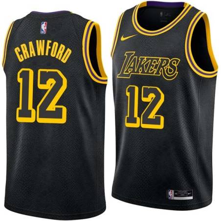 2017-18City Freddie Crawford Twill Basketball Jersey -Lakers #12 Crawford Twill Jerseys, FREE SHIPPING