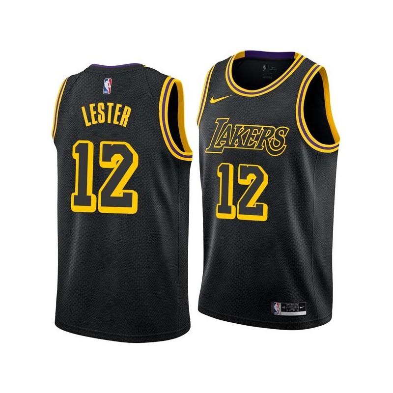 2017-18City Ronnie Lester Twill Basketball Jersey -Lakers #12 Lester Twill Jerseys, FREE SHIPPING