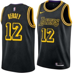 2017-18City Jerome Kersey Twill Basketball Jersey -Lakers #12 Kersey Twill Jerseys, FREE SHIPPING