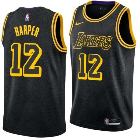 2017-18City Derek Harper Twill Basketball Jersey -Lakers #12 Harper Twill Jerseys, FREE SHIPPING