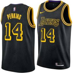 2017-18City Sam Perkins Twill Basketball Jersey -Lakers #14 Perkins Twill Jerseys, FREE SHIPPING