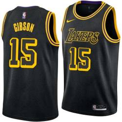 2017-18City Mel Gibson Twill Basketball Jersey -Lakers #15 Gibson Twill Jerseys, FREE SHIPPING