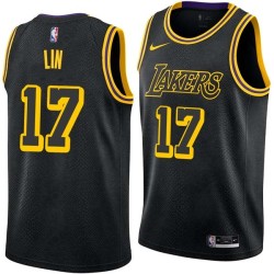 2017-18City Jeremy Lin Twill Basketball Jersey -Lakers #17 Lin Twill Jerseys, FREE SHIPPING