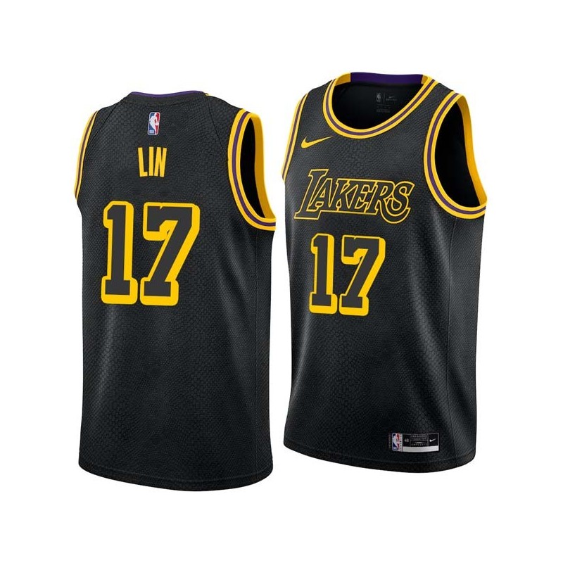 2017-18City Jeremy Lin Twill Basketball Jersey -Lakers #17 Lin Twill Jerseys, FREE SHIPPING