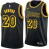 2017-18City Tom Hawkins Twill Basketball Jersey -Lakers #20 Hawkins Twill Jerseys, FREE SHIPPING