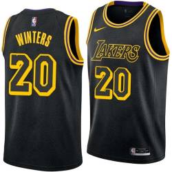 2017-18City Brian Winters Twill Basketball Jersey -Lakers #20 Winters Twill Jerseys, FREE SHIPPING