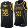 2017-18City Bobby Smith Twill Basketball Jersey -Lakers #21 Smith Twill Jerseys, FREE SHIPPING