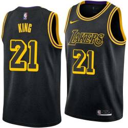 2017-18City Jim King Twill Basketball Jersey -Lakers #21 King Twill Jerseys, FREE SHIPPING