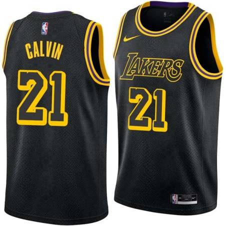 2017-18City Mack Calvin Twill Basketball Jersey -Lakers #21 Calvin Twill Jerseys, FREE SHIPPING