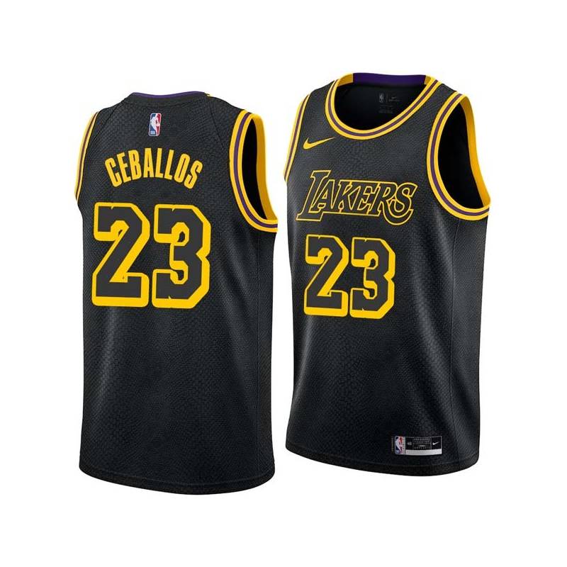 2017-18City Cedric Ceballos Twill Basketball Jersey -Lakers #23 Ceballos Twill Jerseys, FREE SHIPPING