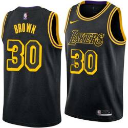 2017-18City Roger Brown Twill Basketball Jersey -Lakers #30 Brown Twill Jerseys, FREE SHIPPING