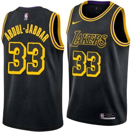 2017-18City Kareem Abdul-Jabbar Twill Basketball Jersey -Lakers #33 Abdul-Jabbar Twill Jerseys, FREE SHIPPING