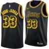 2017-18City Kareem Abdul-Jabbar Twill Basketball Jersey -Lakers #33 Abdul-Jabbar Twill Jerseys, FREE SHIPPING