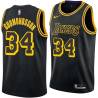 2017-18City Petur Gudmundsson Twill Basketball Jersey -Lakers #34 Gudmundsson Twill Jerseys, FREE SHIPPING