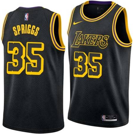 2017-18City Larry Spriggs Twill Basketball Jersey -Lakers #35 Spriggs Twill Jerseys, FREE SHIPPING