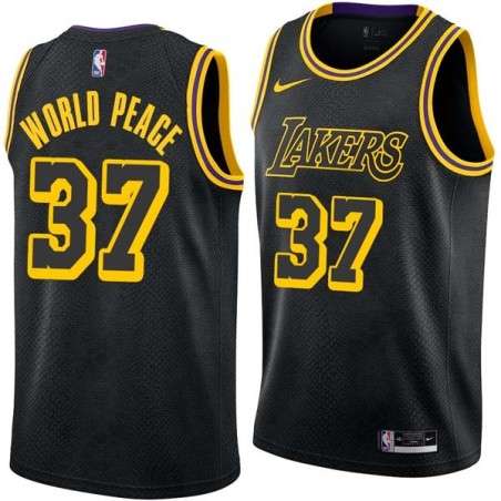 2017-18City Metta World Peace Twill Basketball Jersey -Lakers #37 World Peace Twill Jerseys, FREE SHIPPING