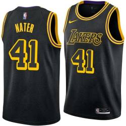 2017-18City Swen Nater Twill Basketball Jersey -Lakers #41 Nater Twill Jerseys, FREE SHIPPING