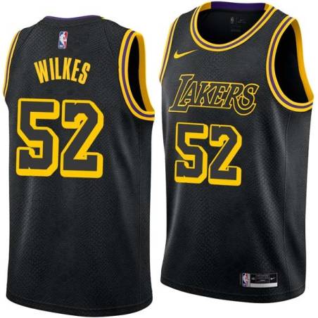2017-18City Jamaal Wilkes Twill Basketball Jersey -Lakers #52 Wilkes Twill Jerseys, FREE SHIPPING