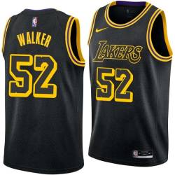 2017-18City Samaki Walker Twill Basketball Jersey -Lakers #52 Walker Twill Jerseys, FREE SHIPPING