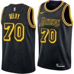 2017-18City Frank Selvy Twill Basketball Jersey -Lakers #70 Selvy Twill Jerseys, FREE SHIPPING