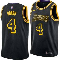 2017-18City Rajon Rondo Lakers #4 Twill Basketball Jersey FREE SHIPPING