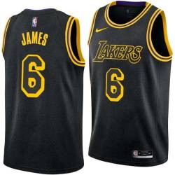 2017-18City LeBron James Lakers #6 Twill Basketball Jersey FREE SHIPPING