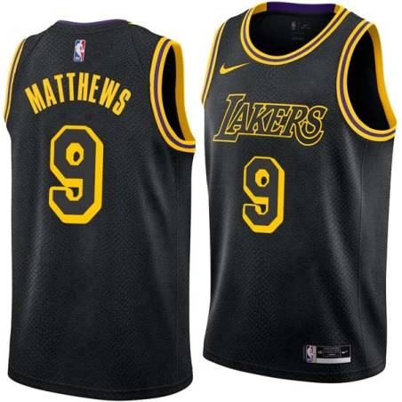 2017-18City Wesley Matthews Lakers #9 Twill Basketball Jersey FREE SHIPPING