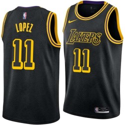 2017-18City Brook Lopez Lakers #11 Twill Basketball Jersey FREE SHIPPING