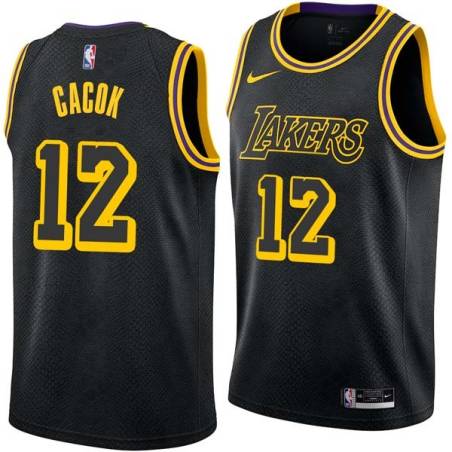 2017-18City Devontae Cacok Lakers #12 Twill Basketball Jersey FREE SHIPPING