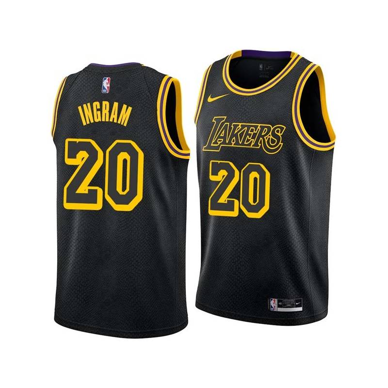 2017-18City Andre Ingram Lakers #20 Twill Basketball Jersey FREE SHIPPING