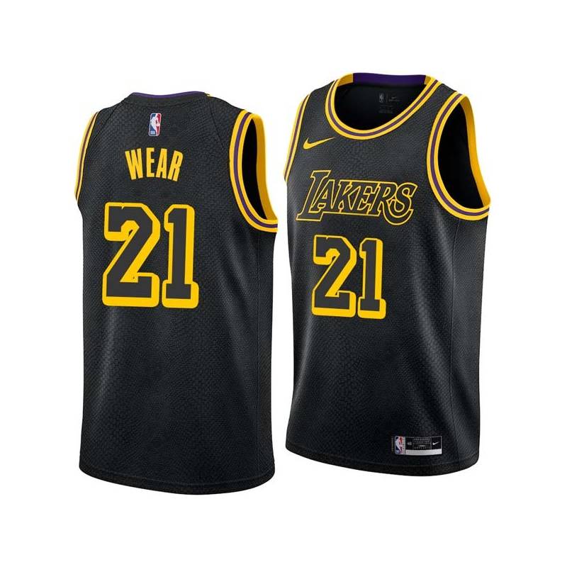 2017-18City Travis Wear Lakers #21 Twill Basketball Jersey FREE SHIPPING