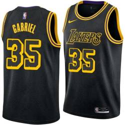 2017-18City Wenyen Gabriel Lakers #35 Twill Basketball Jersey FREE SHIPPING