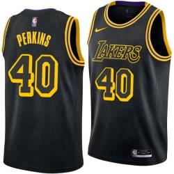 2017-18City Sam Perkins Lakers #40 Twill Basketball Jersey FREE SHIPPING