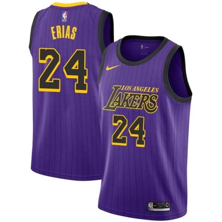 2018-19City Bo Erias Twill Basketball Jersey -Lakers #24 Erias Twill Jerseys, FREE SHIPPING