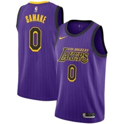 2018-19City Soumaila Samake Twill Basketball Jersey -Lakers #0 Samake Twill Jerseys, FREE SHIPPING