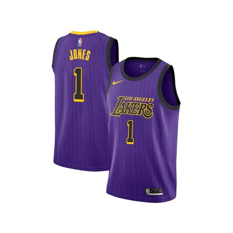 2018-19City Earl Jones Twill Basketball Jersey -Lakers #1 Jones Twill Jerseys, FREE SHIPPING
