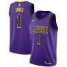 2018-19City Earl Jones Twill Basketball Jersey -Lakers #1 Jones Twill Jerseys, FREE SHIPPING