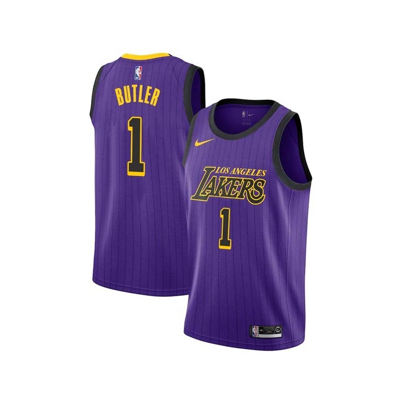 2018-19City Caron Butler Twill Basketball Jersey -Lakers #1 Butler Twill Jerseys, FREE SHIPPING