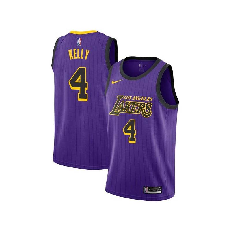 2018-19City Ryan Kelly Twill Basketball Jersey -Lakers #4 Kelly Twill Jerseys, FREE SHIPPING